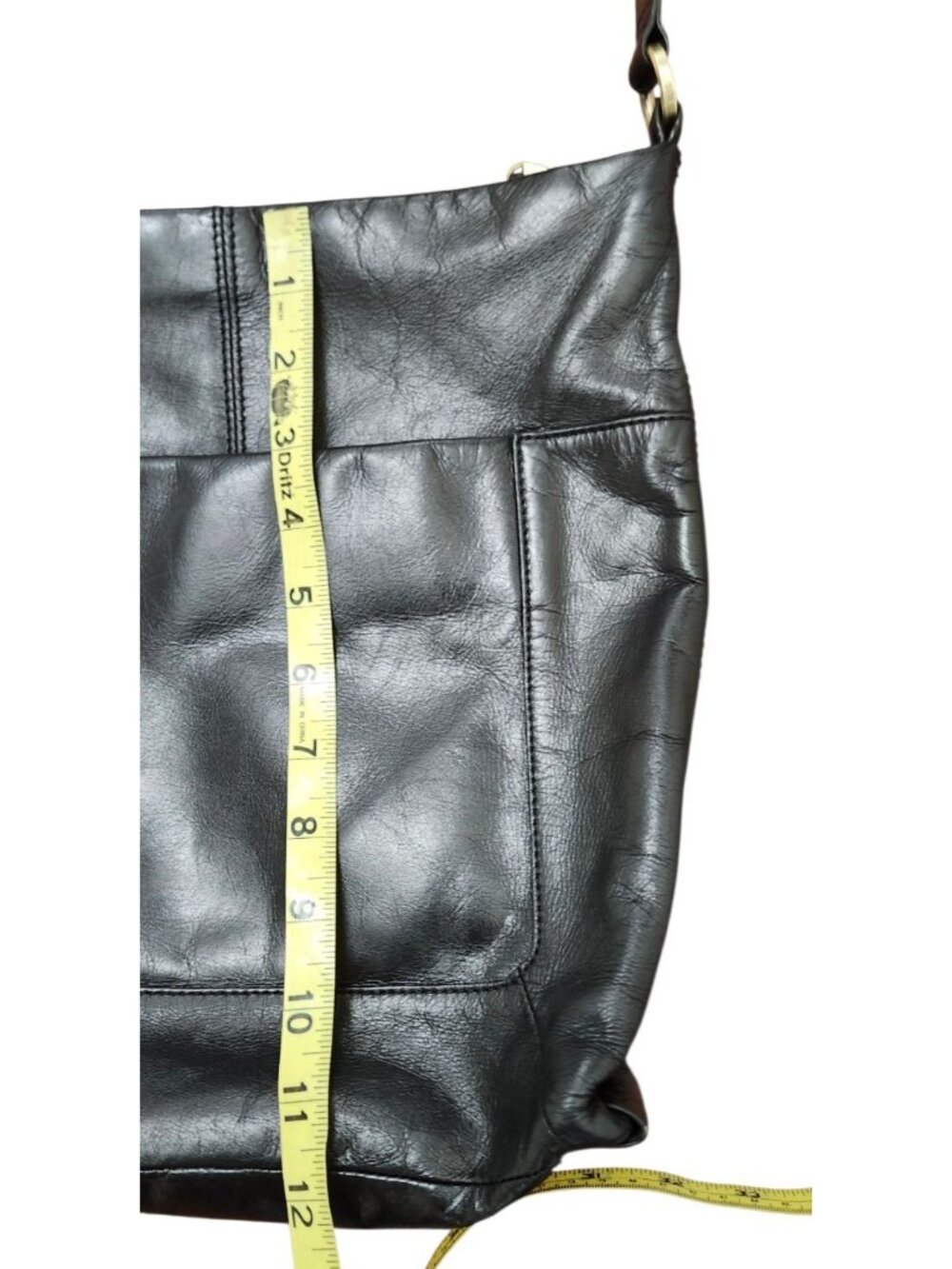 HOBO Black Leather Crossbody Bag Adjustable Strap Soft Leather Boho Minimalist - Picture 14 of 15